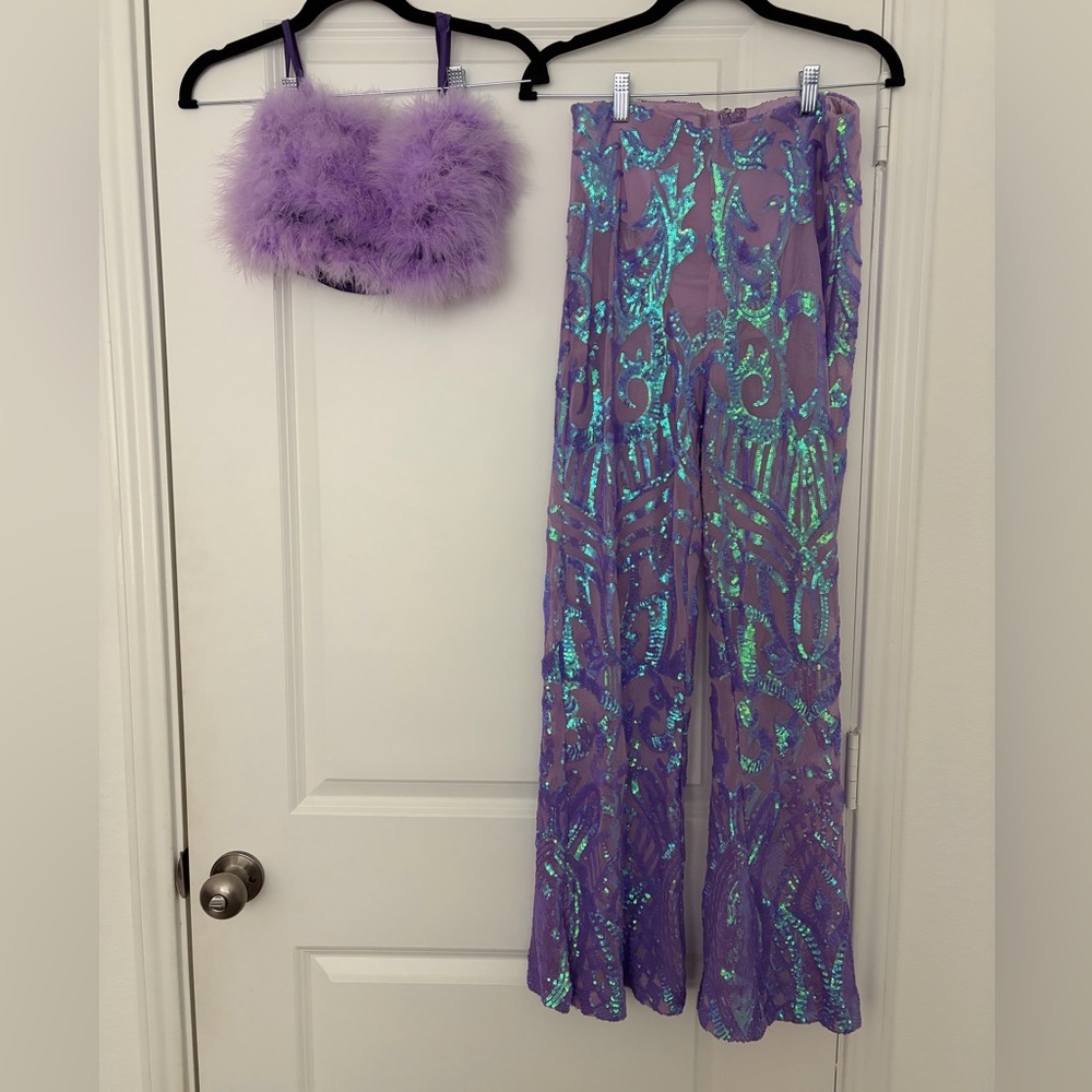 Festival/Party costume with sheer and beaded overlay